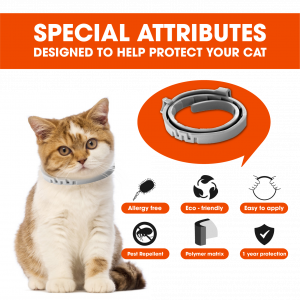 Multipet Collier Anti-Puces pour Chats – Collier Anti-Puces de 13 Pouces – Collier Anti-Puces avec Protection de 12 Mois